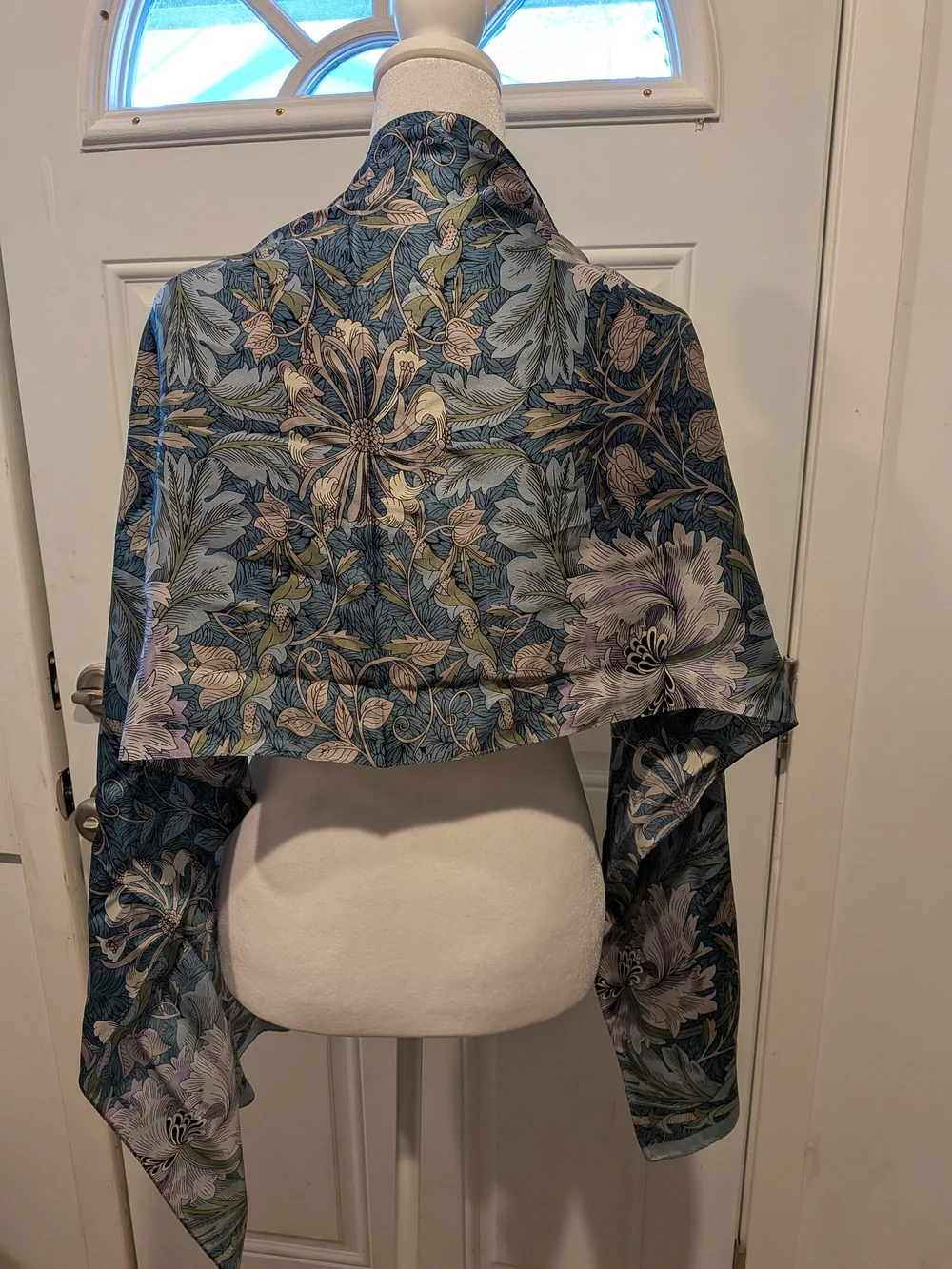 Talbots Blue and Lavender Floral Silk Wrap